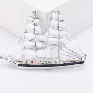 🌺 🌺 🌺 New Nautical Sailboat Brooch - Pin - Bag Charm